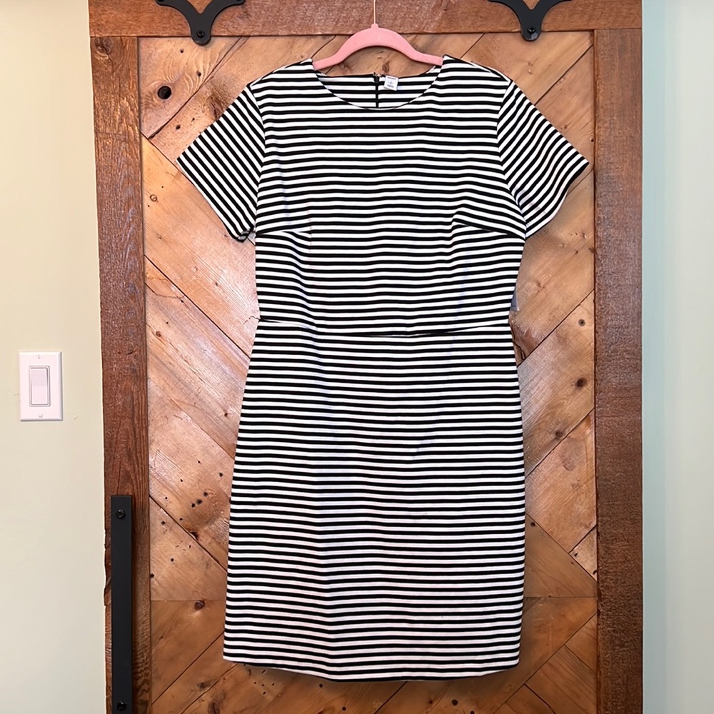 Tailored old navy black and white striped dress